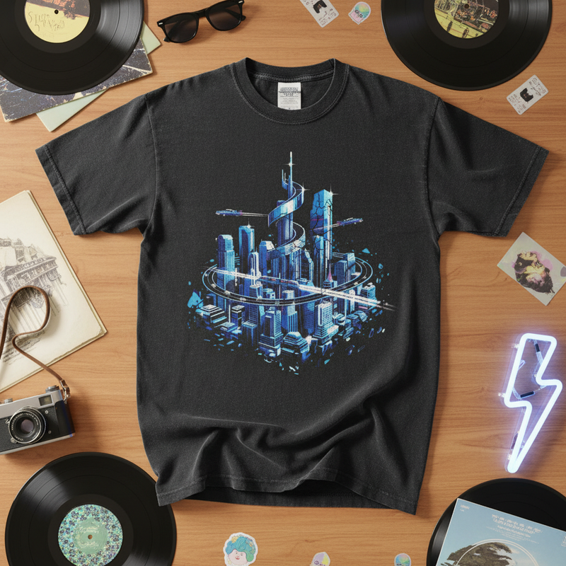 Vintage Futuristic City Graphic Tee