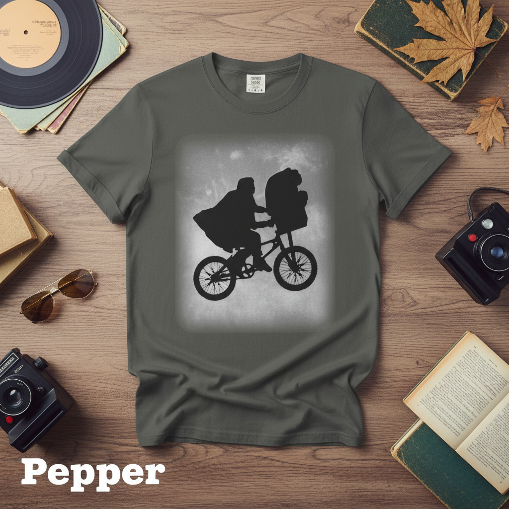 Vintage ET Flying Bike Silhouette Graphic Tee