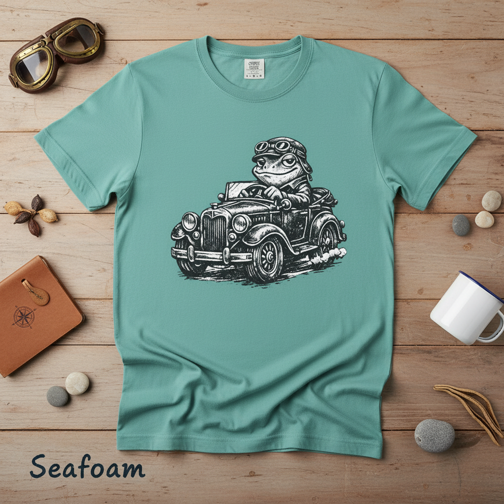Vintage Frog Driving Graphic Tee