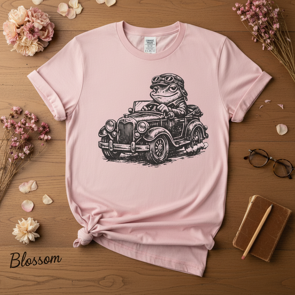 Vintage Frog Driving Graphic Tee