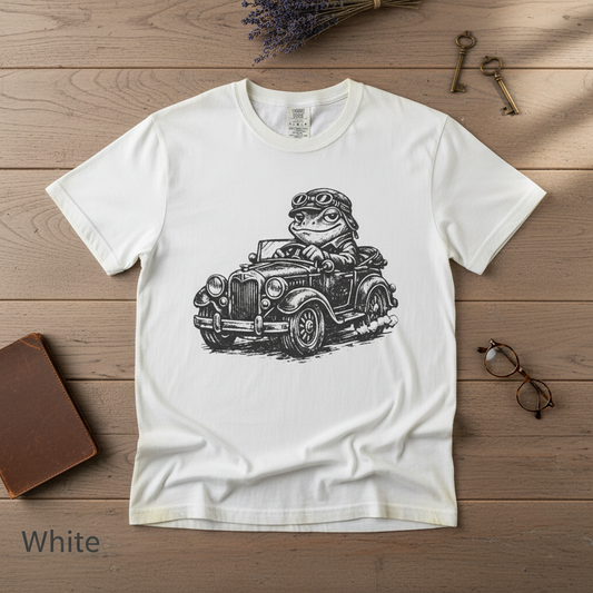 Vintage Frog Driving Graphic Tee