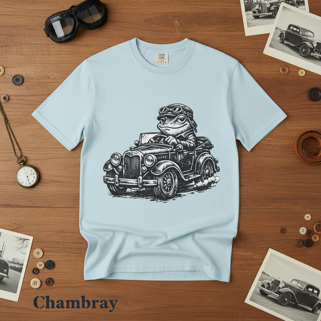 Vintage Frog Driving Graphic Tee