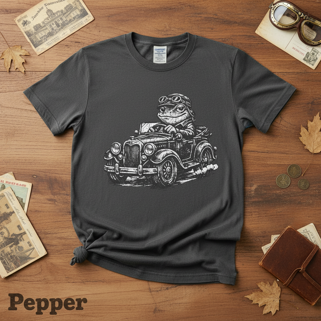 Vintage Frog Driving Graphic Tee