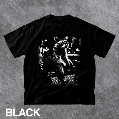 Vintage Smoking Raccoon Graphic Tee