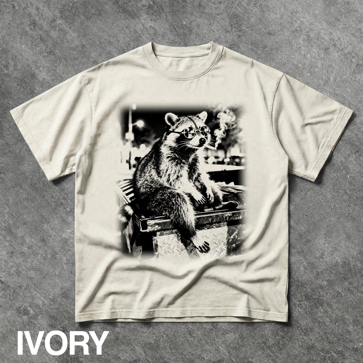 Vintage Smoking Raccoon Graphic Tee