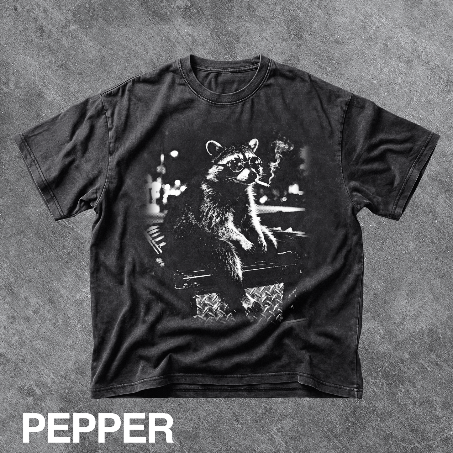 Vintage Smoking Raccoon Graphic Tee