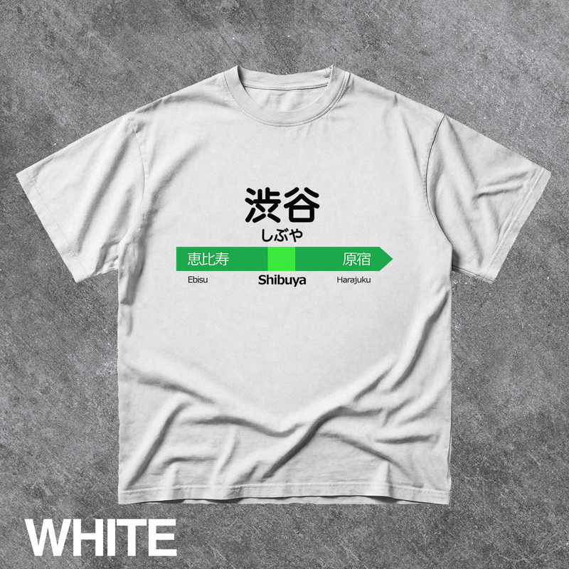 Vintage Shibuya Station Sign Graphic Tee
