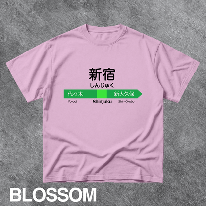 Vintage Shinjuku Station Sign Graphic Tee