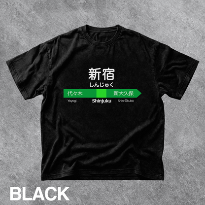 Vintage Shinjuku Station Sign Graphic Tee