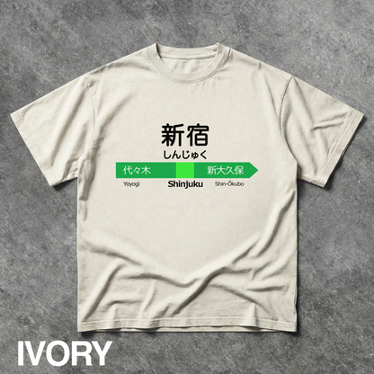 Vintage Shinjuku Station Sign Graphic Tee