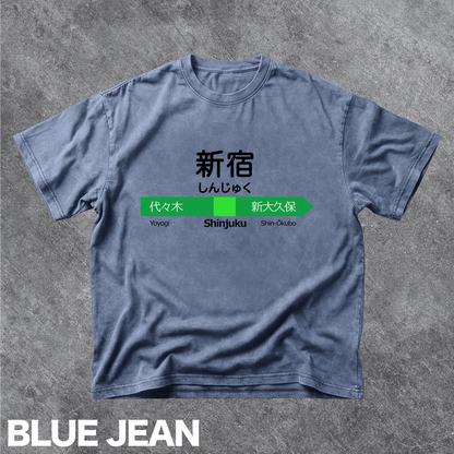Vintage Shinjuku Station Sign Graphic Tee