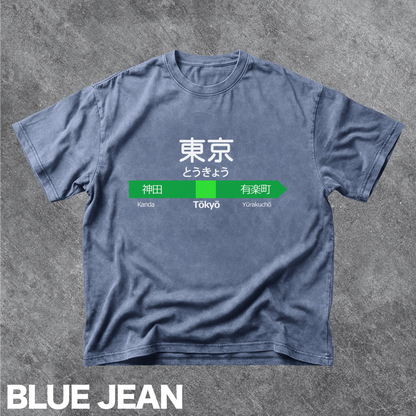 Vintage Tokyo Station Sign Graphic Tee