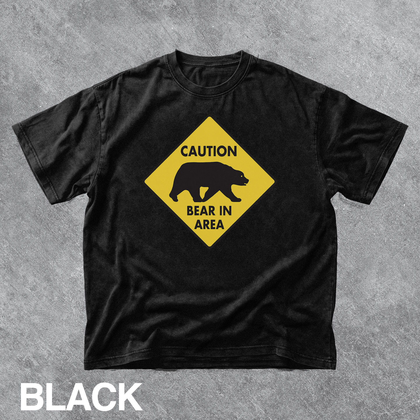 Vintage Bear Warning Sign Graphic Tee