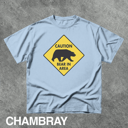 Vintage Bear Warning Sign Graphic Tee
